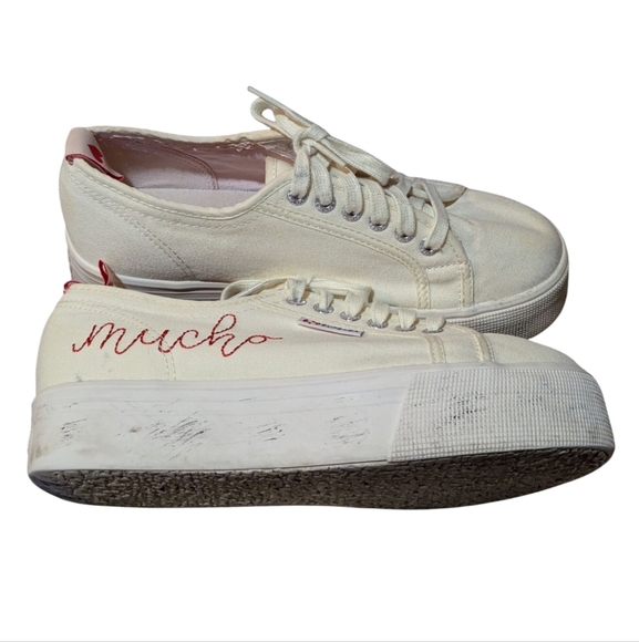 Superga x Chicas Latinas Sneakers size 8 Canvas Cotu Platform Preppy Collab - Picture 3 of 10